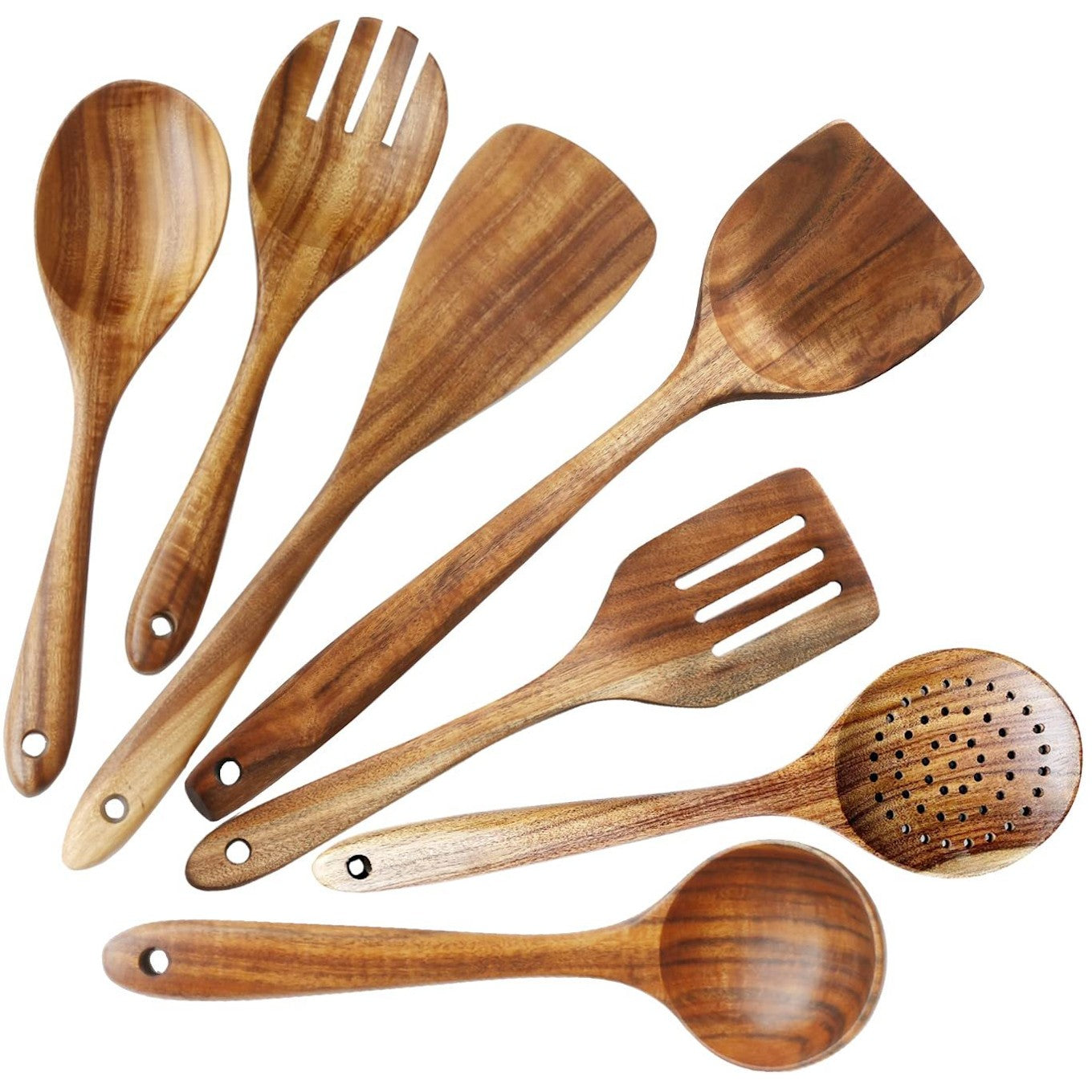 Teak Wood Cooking Utensils Set – 7 Pcs