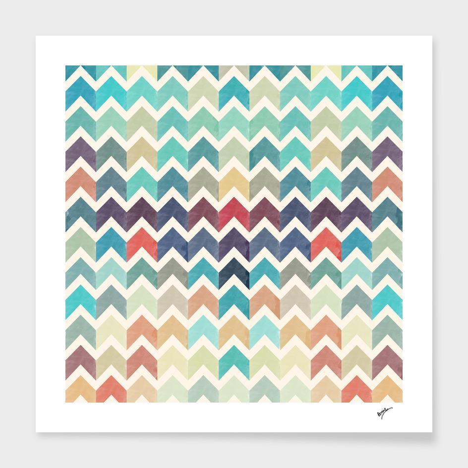 Watercolor Chevron Pattern II Cushion/Pillow